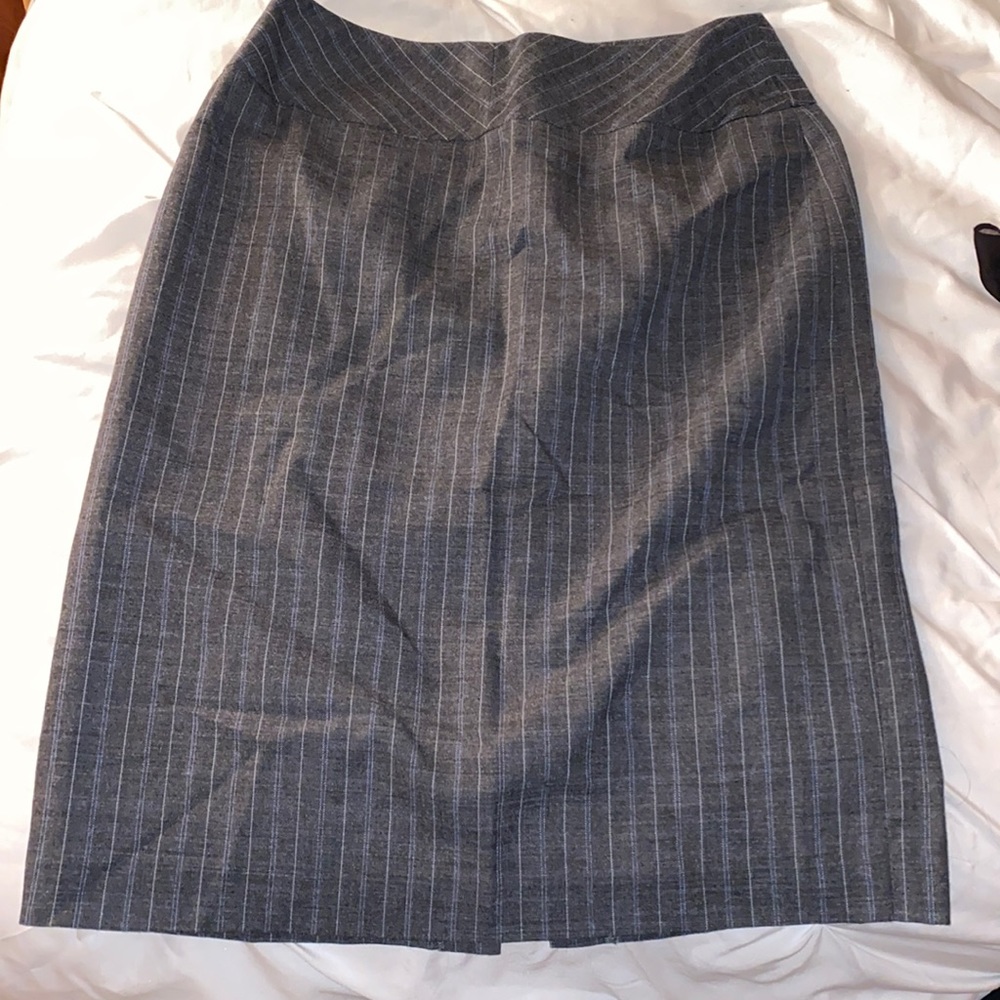 Slitted Grey Business Skirt